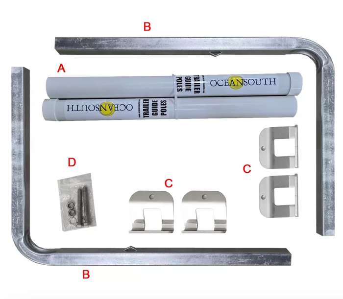 Oceansouth Boat Trailer Guide Poles (I-BEAM Mount Trailer Frames) Pair