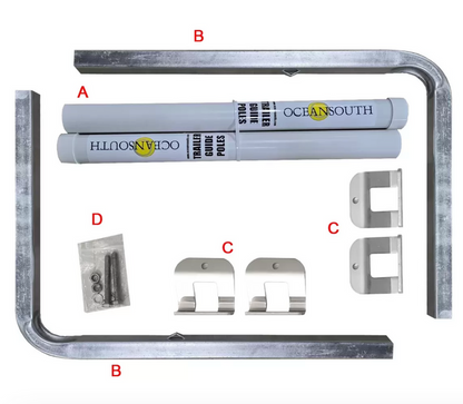 Oceansouth Boat Trailer Guide Poles (I-BEAM Mount Trailer Frames) Pair