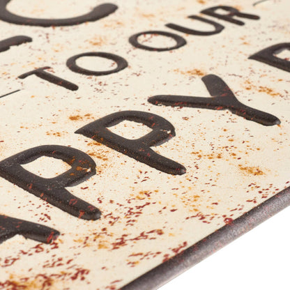 Our Happy Place Metal Sign