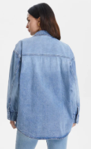 Oversized Denim Shirt Jacket, Light Denim Wash