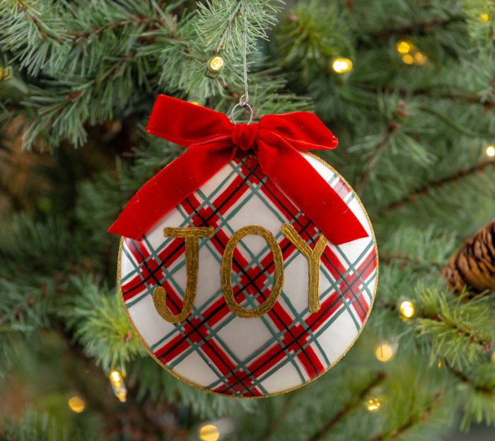 Plaid Joy Ball Ornament