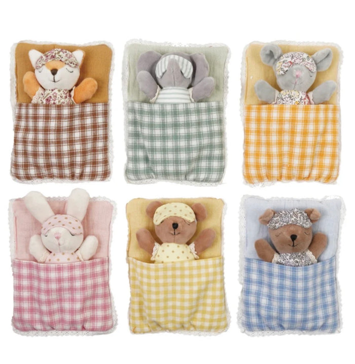 Plush Animal Friend with Sleeping Bag & Eye Mask (6 Styles)