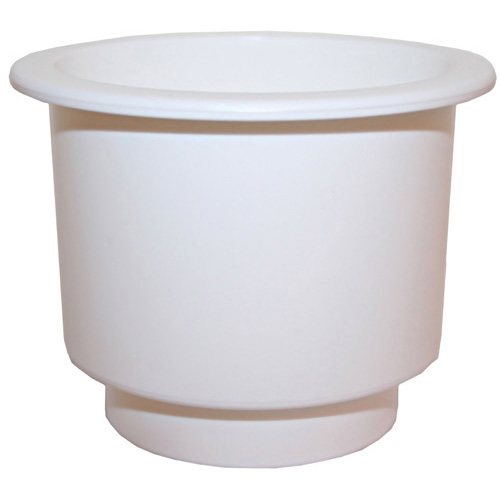 Recessed Drink Holder - White - Large Dual Size - Plastic - Bosuns Boat