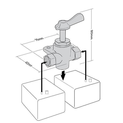 Relaxn 3 Way Fuel Valve 1/4" NPT (F)