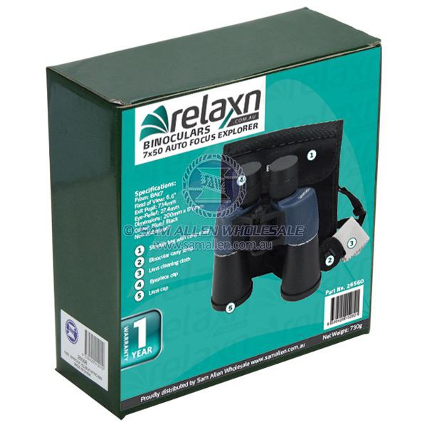 Relaxn 7 x 50 Explorer Standard Binocular - Blue/Black