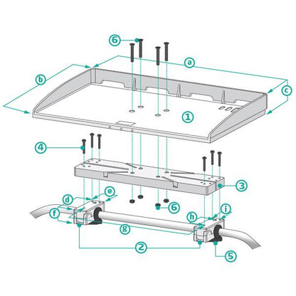 Relaxn Bait Fillet Table - Rail Mount 25 to 32mm Clamp - Bosuns Boat