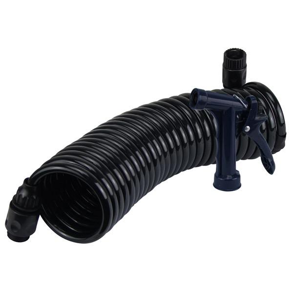 Relaxn Deck Wash Black Hose & Nozzle 7.5m 3/4" BSP Quick Connect
