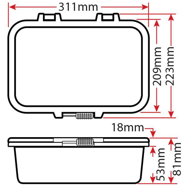 Relaxn Glove Box with Dual USB - 311(L)mm x 223(W)mm x 81(D)mm