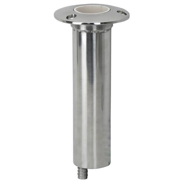 Relaxn Round Head Flush Mount HD Stainless Steel Rod Holder w/ Drain - Bosuns Boat