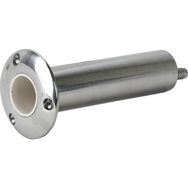 Relaxn Round Head Flush Mount HD Stainless Steel Rod Holder w/ Drain - Bosuns Boat