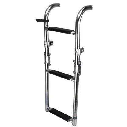Relaxn Stainless Steel Folding Transom Mount Ladder
