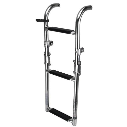 Relaxn Stainless Steel Folding Transom Mount Ladder