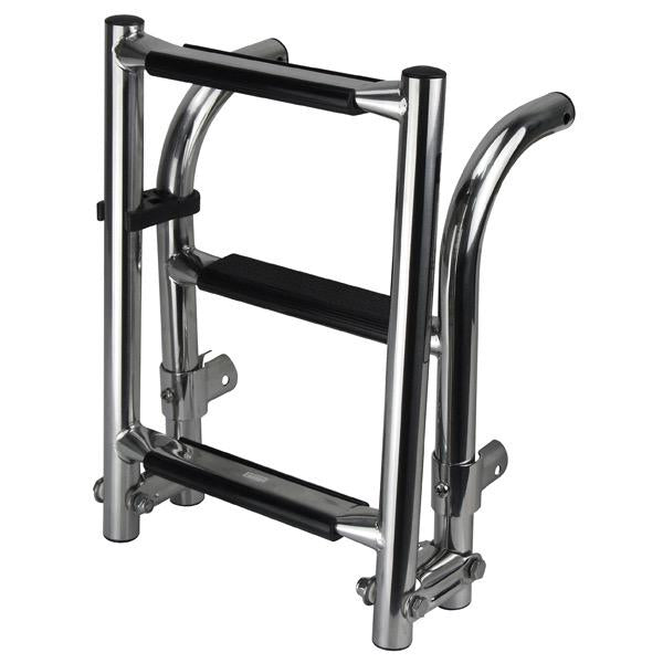 Relaxn Stainless Steel Folding Transom Mount Ladder