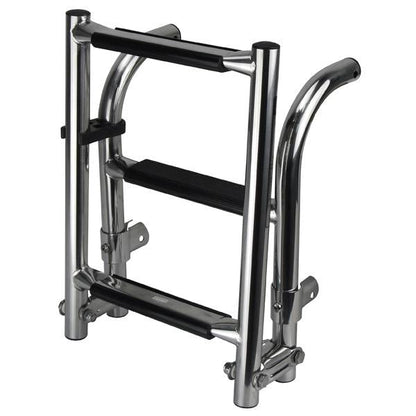 Relaxn Stainless Steel Folding Transom Mount Ladder