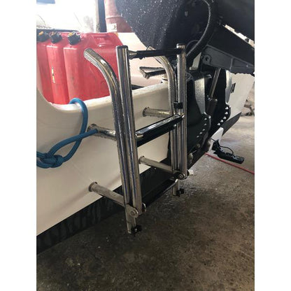 Relaxn Stainless Steel Folding Transom Mount Ladder
