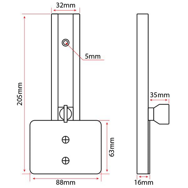 Relaxn Transducer Bracket Adjustable (Straight or Right Angle)