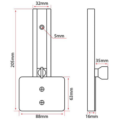 Relaxn Transducer Bracket Adjustable (Straight or Right Angle)
