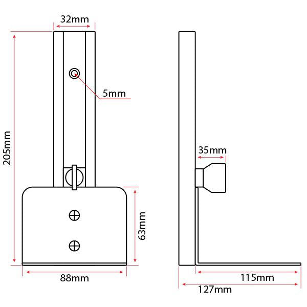 Relaxn Transducer Bracket Adjustable (Straight or Right Angle)