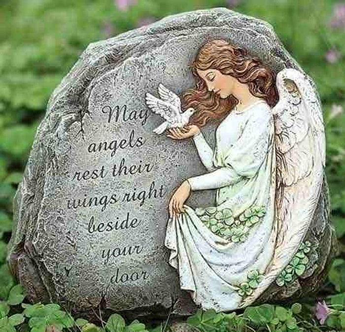 Roman Celtic Angel w/ Verse Garden Stone  #62407  Free Shipping