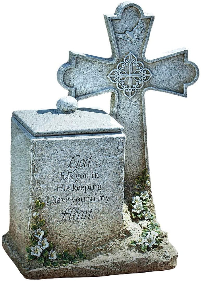 Roman Joseph Studios Memorial Box with Cross & verse 14" H   #602015   Free Shipping