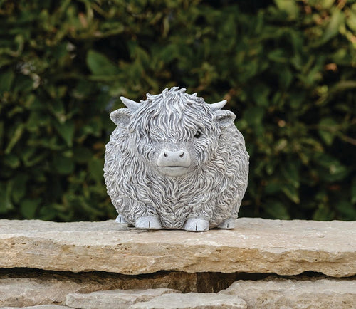 Roman Pudgy Pals Highland Cow Garden Statue