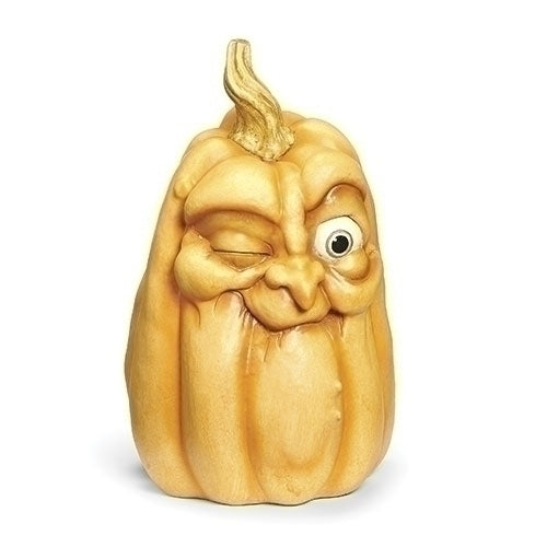 Roman Pumpkin with Old Man Face 15"H