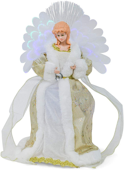 Roman Tree Topper LED Angel with Fiber Optic Wings    #133851   Free Shipping