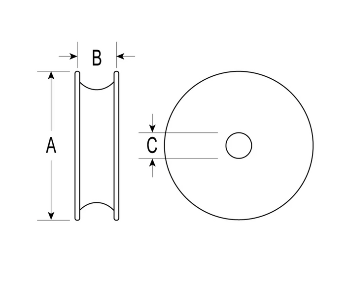 Ronstan 38mm Ball Bearing Acetal Sheave, 15mm Width RF1766 - Bosuns Boat