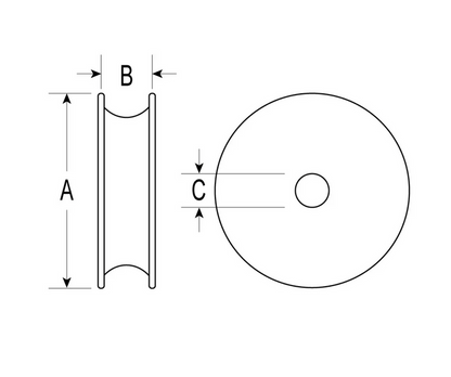 Ronstan 38mm Ball Bearing Acetal Sheave, 15mm Width RF1766 - Bosuns Boat