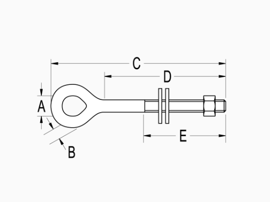 Ronstan Ring Bolt 1/4UNC Thread x 51mm (2) Long RF424