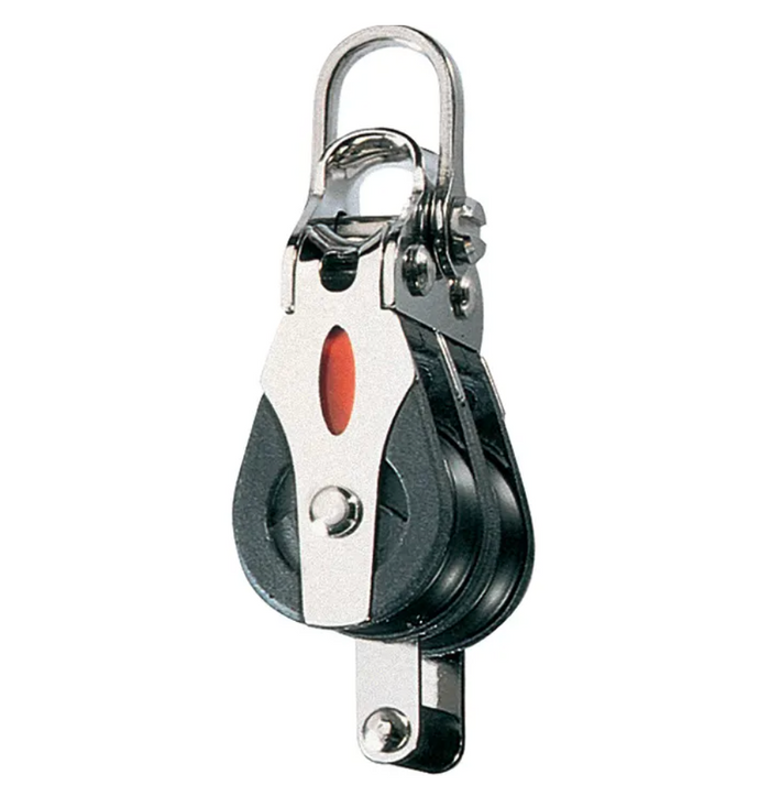 Ronstan Series 20 Ball Bearing Double Block with Becket and Shackle RF20212 - Bosuns Boat