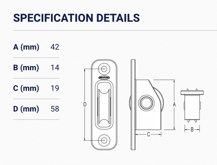 Ronstan Series 30 Ball Bearing Exit Block, High Load RF35711HL - Specification