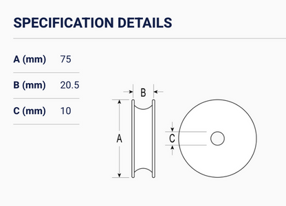 Ronstan Series 75 Roller Bearing Sheave RF78000