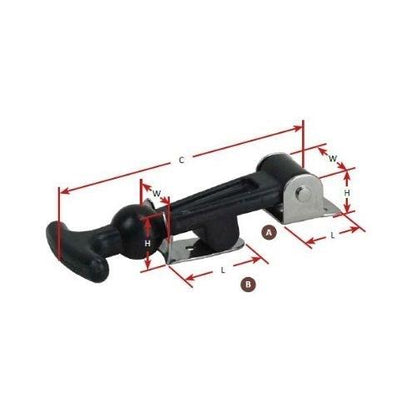 Rubber Hatch Fastener w/ Stainless Bracket