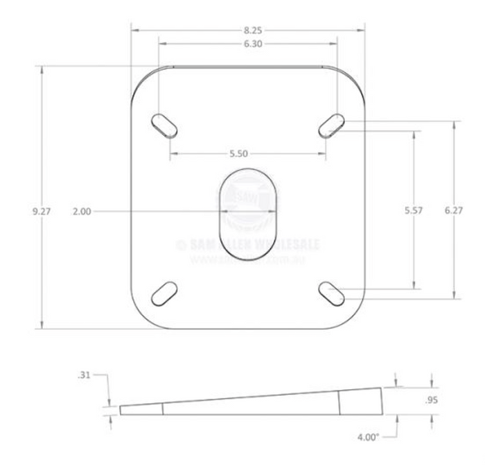 SEAVIEW 4 DEGREE DIRECT MOUNT WEDGE (15 INCH-20 INCH RADAR) 970865