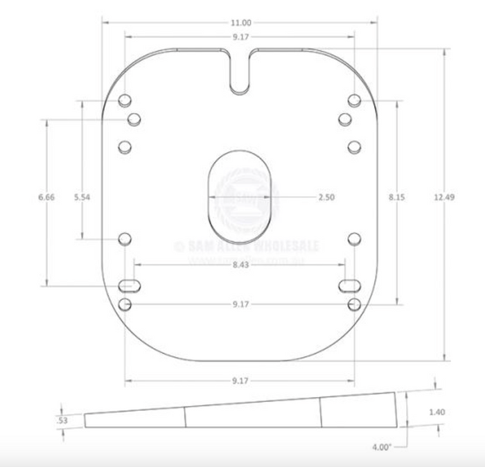 SEAVIEW 4 DEGREE DIRECT MOUNT WEDGE (18 INCH-24 INCH RADAR)