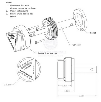SEAVIEW INTELIPLUG PRO CAPTIVE DRAIN PLUG 970923 - Bosuns Boat