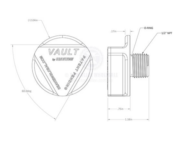 SEAVIEW POLISHED S/S VAULT DRAIN PLUG 970914 - Bosuns Boat