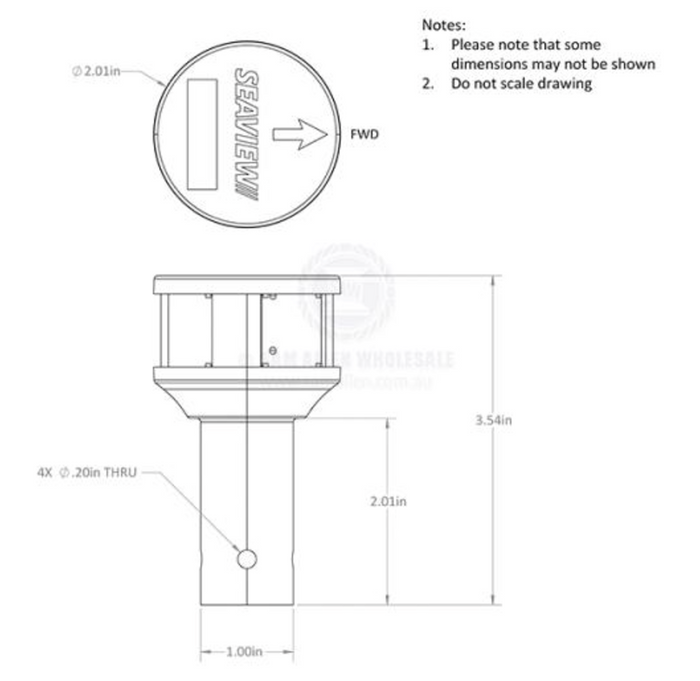 SEAVIEW ROUND SEAVIEW 3NM LED COMBINATION LIGHT - Bosuns Boat