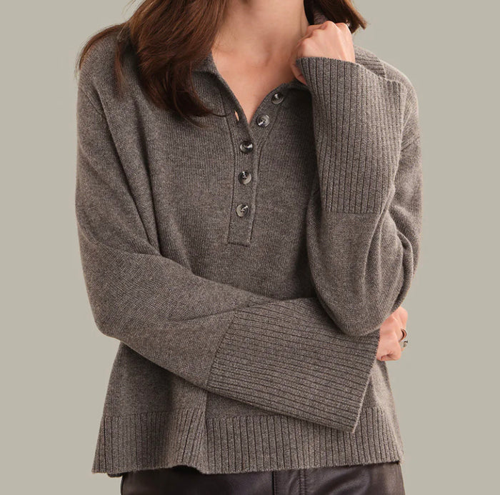 Simone Oversized Polo Pullover, Size M