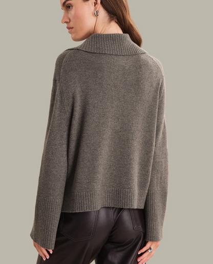 Simone Oversized Polo Pullover, Size M