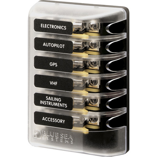 ST Glass 6 CIrcuit Fuse Block with Cover