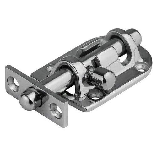 Stainless Steel Barrel Bolt Anti-Rattle w/ 90° Striker Plate - Bosuns Boat