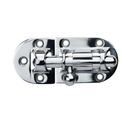 Stainless Steel Barrel Bolt Anti-Rattle w/ 90° Striker Plate - Bosuns Boat