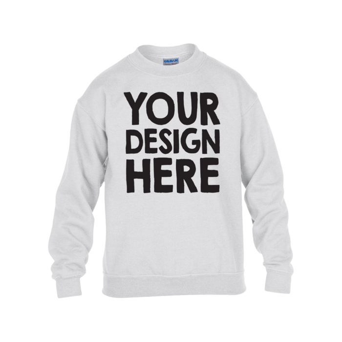 Store Name  - YOUTH Crewneck Sweatshirt / White / YS