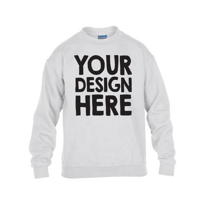 Store Name  - YOUTH Crewneck Sweatshirt / White / YS