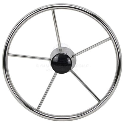 STEERING WHEELS - DISH - 5 SPOKE STAINLESS STEEL