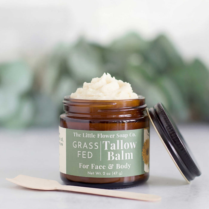 Tallow Balm for Dry Skin | Natural Grass - Fed Moisturizer - Little Flower Soap CoFace Care