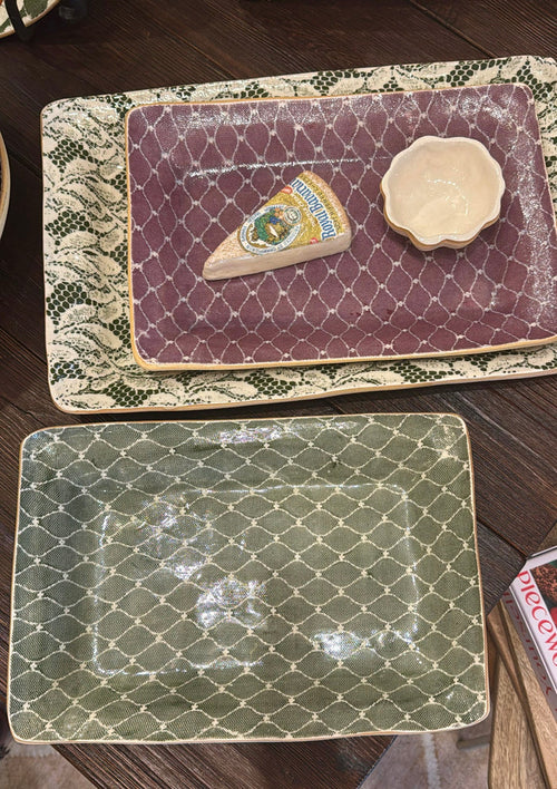 Terrafirma Ceramics Party Platter, Medium (Pine, Bordeaux, Citrus)