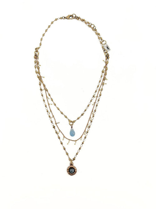 Triple Strand Aquamarine Necklace